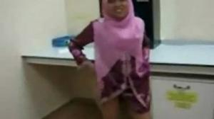 Sensual Encounter Coworker Seduces Girl in Purple Dress
