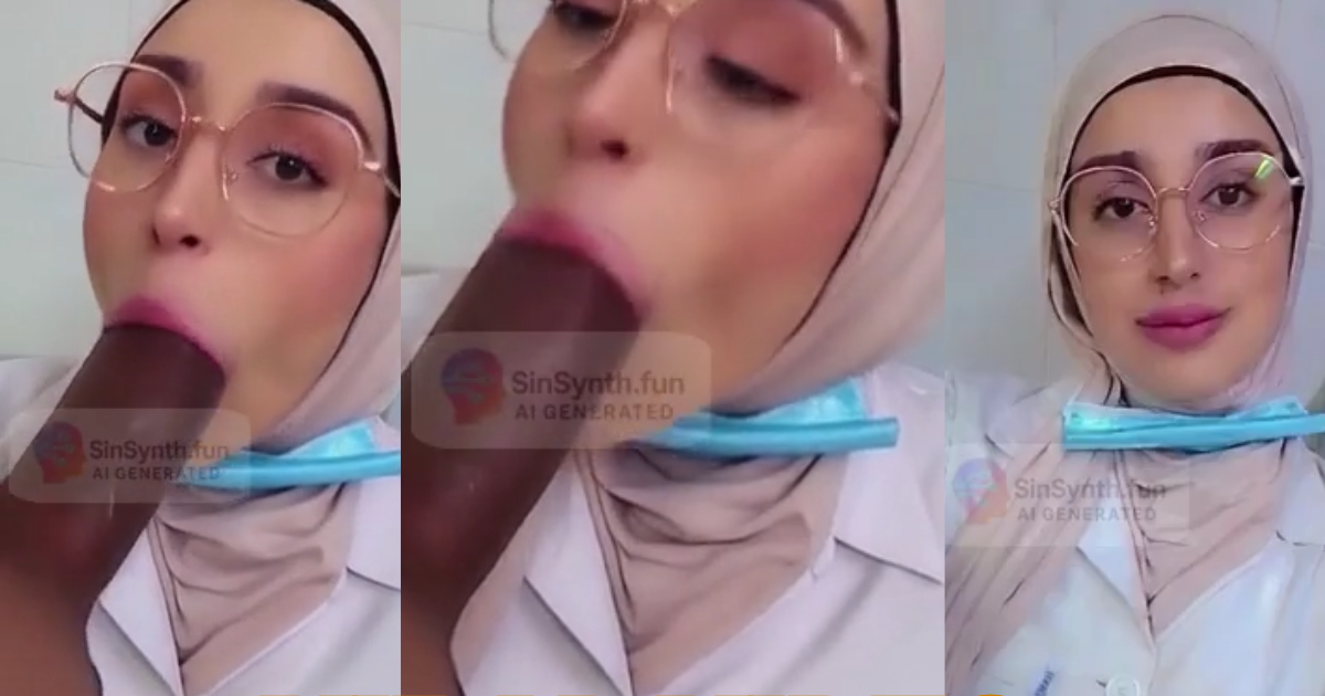 Seductive Muslim nurse giving blowjob