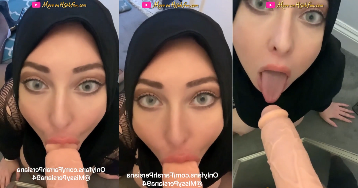 Seductive Persian Muslim in Hijab Uses Large Dildo
