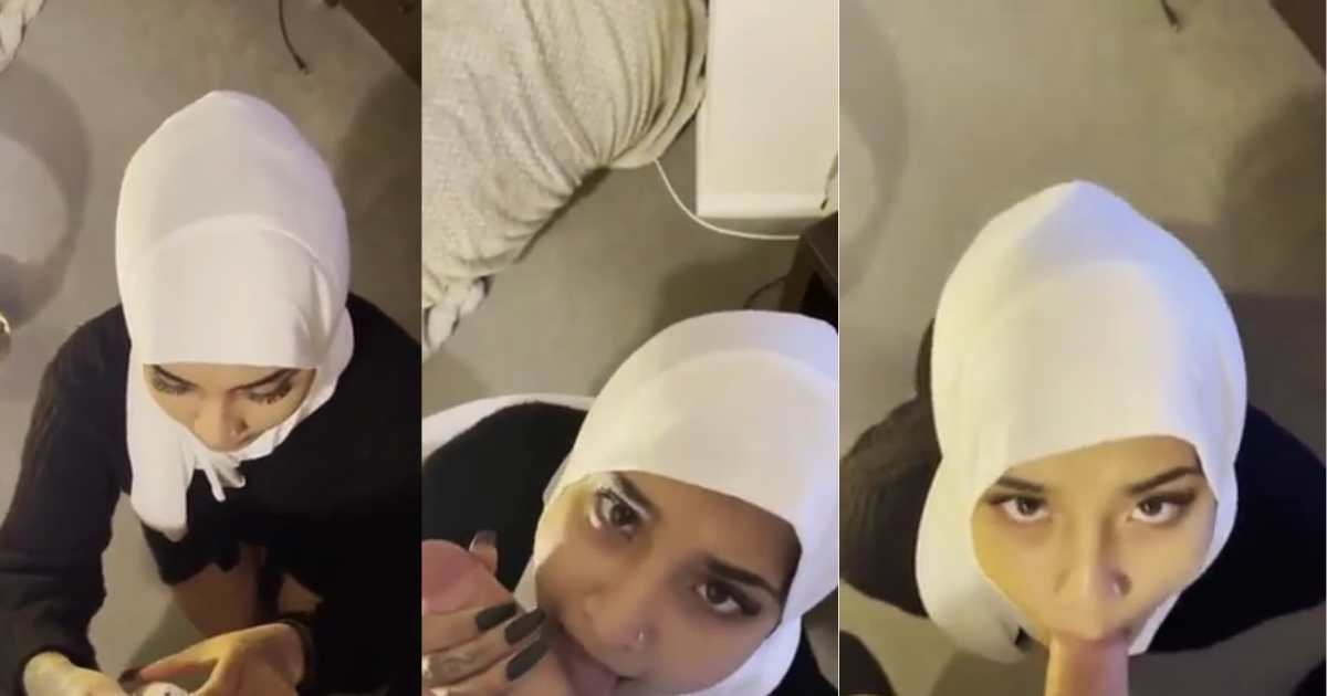 Hijabi cutie enjoys oral pleasure in adult content