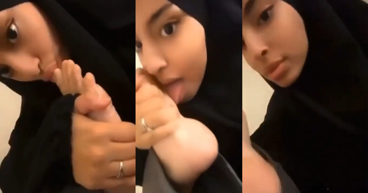 Hijabi licking feet in seductive adult content